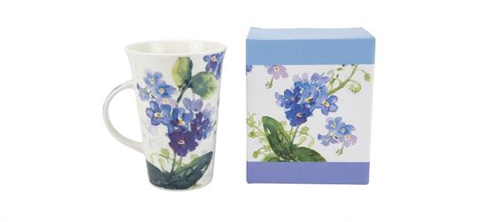 ESTATE SALE Floral Ceramic Tall Latte Coffee Mug w/ Matching Gift Box – New