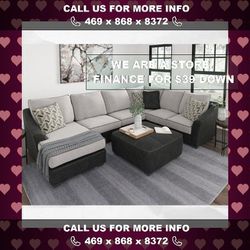 Bilgray - Pewter - 3pc Sectional Sofa w/ Chaise