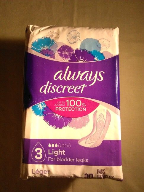 Always Discreet 30 Pads, size: 3 Light; Lightly scented