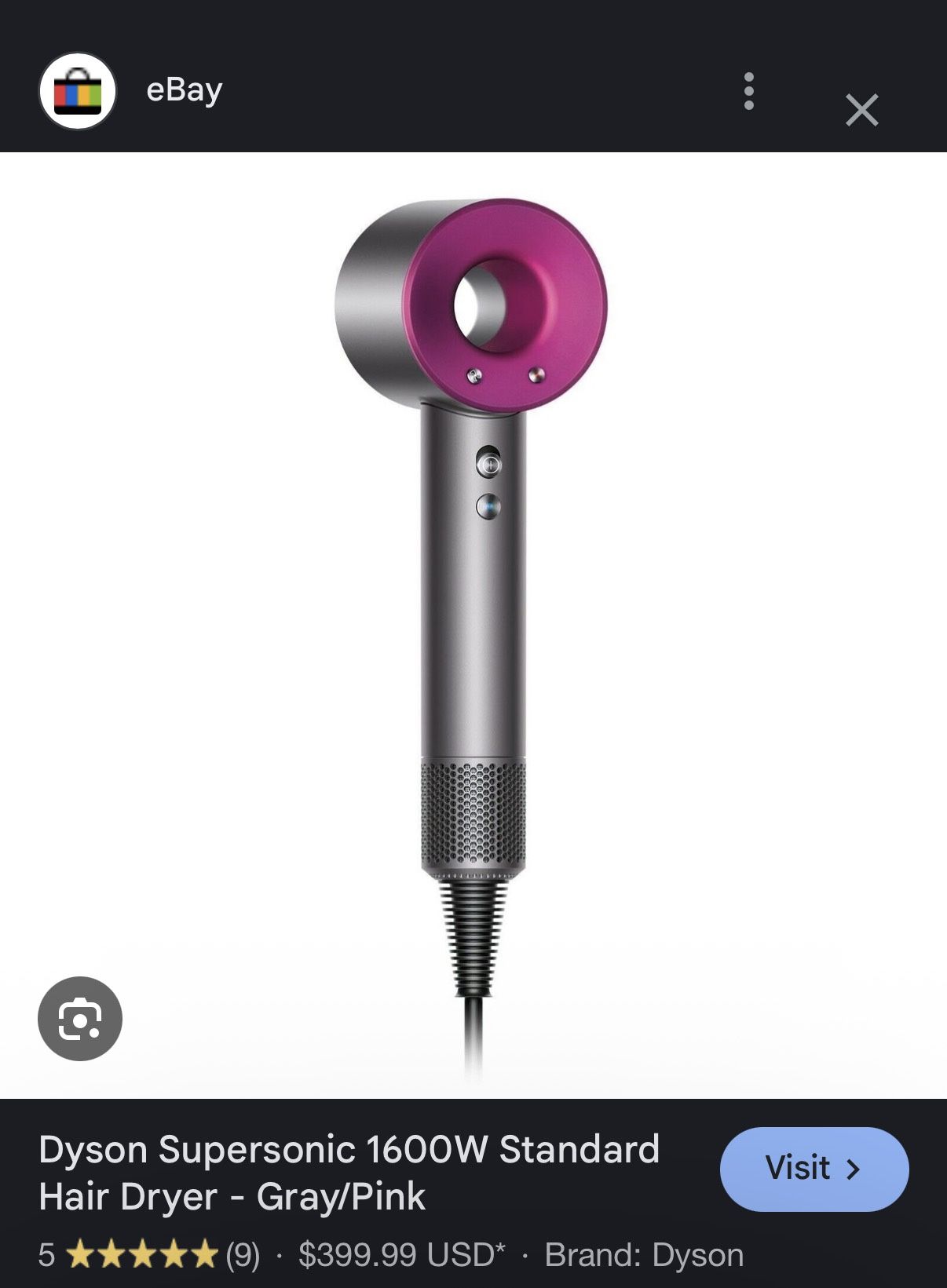Dyson Supersonic 1600W Standard Hair Dryer - Gray/Pink