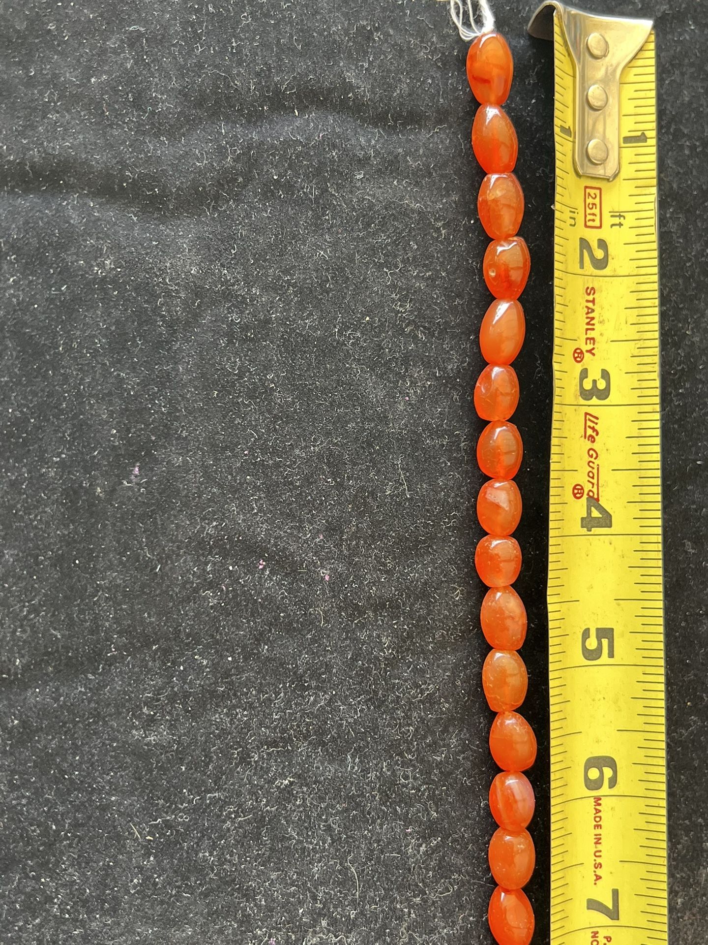 Carnelian Drum 12mm Bead. 15” String