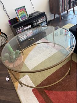 Gold and glass coffee table
