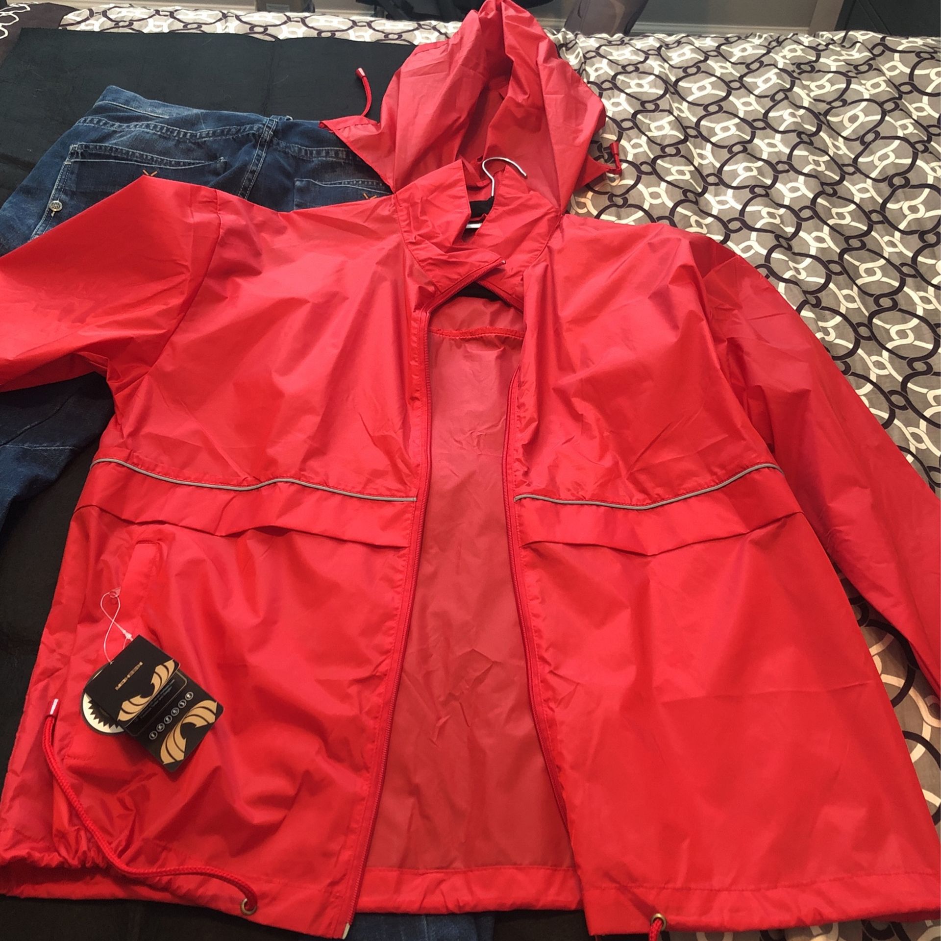 Adult Small Windbreaker Rain Jacket NWT
