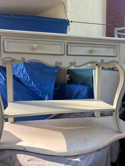 French Provincial Console Table with Drawers