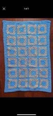 Granny Vintage Crochet Blanket 45x30 inches Just $8