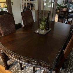 Beautiful Solid Wood Dining Table And Chairs 