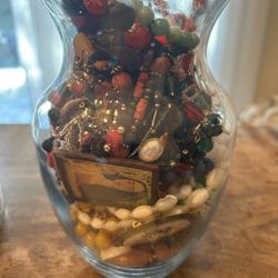 Jar Of Costume Jewelry 