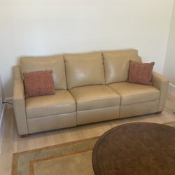 CS Woo & Sons Leather Power Reclining Sofa & Recliner