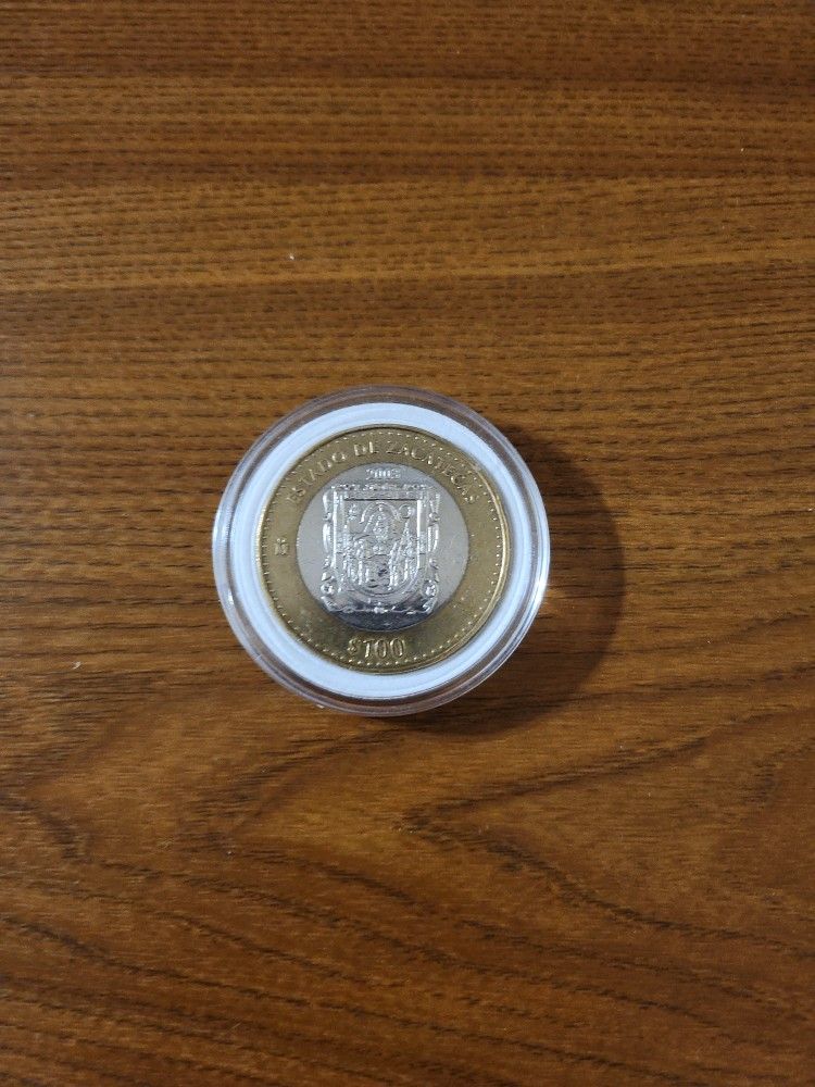 Moneda Mexicana Cemtro De Plata 