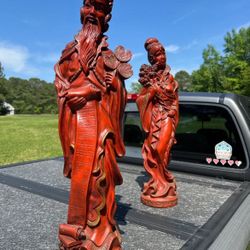 Vantage Asian Art Male And Female God Of Wisdom 