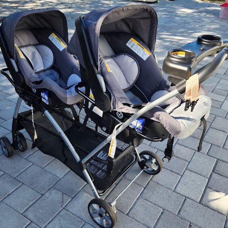 Twins Infant Car Seat + Double Stroller