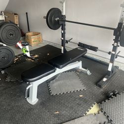 Workout Bench And Weights 
