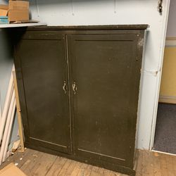 Double Door Wood Storage Cabinet With Shelves