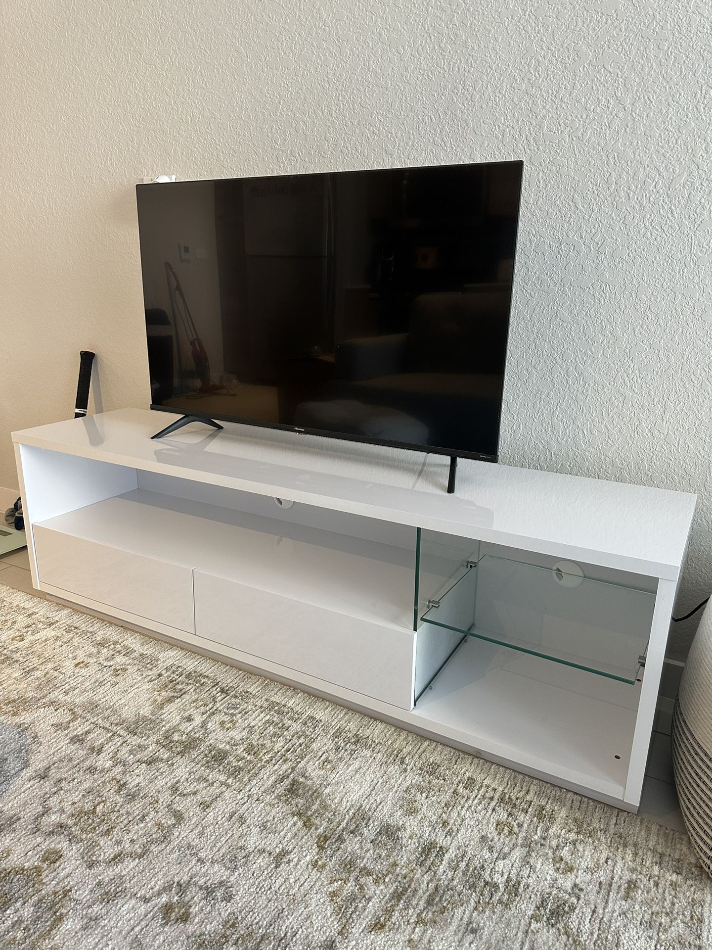 White TV stand 