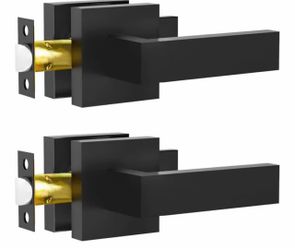 Matte Black Square Door Lever Handle Set β 3 Pack