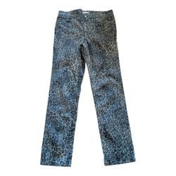 Vintage Jones New York Sport Stretch Midrise Skinny Gray Black Leopard Print Jean's Pants. Women's 10