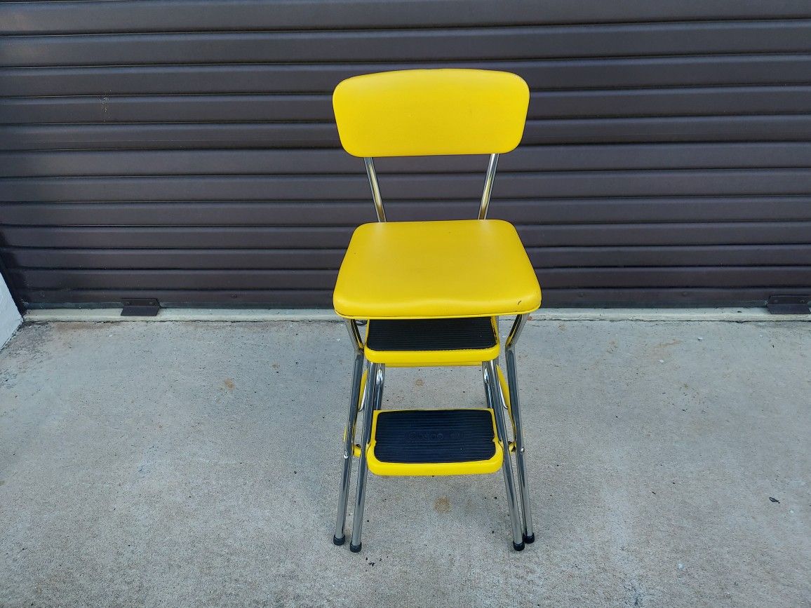 Vintage Cosco Kitchen Step Stool Chair.