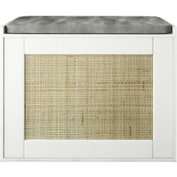 Storage Bench with Cushion & Drawer, Shoe Bench Entryway with Storage