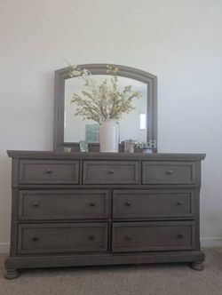 Bedroom set:: dresser, nightstands, vanity, bed frame