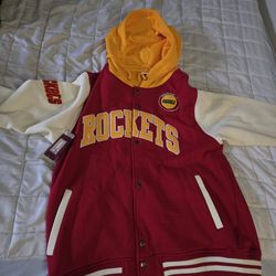 Rockets throw back  Letterman jacket new