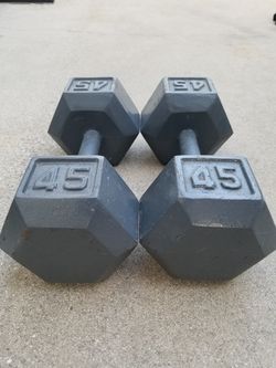 Pair 45 lb dumbbell