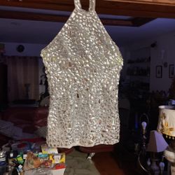 Vintage  Woman’s Dress Never Used Need    to Checked If Fits All With Crystals   So Special 