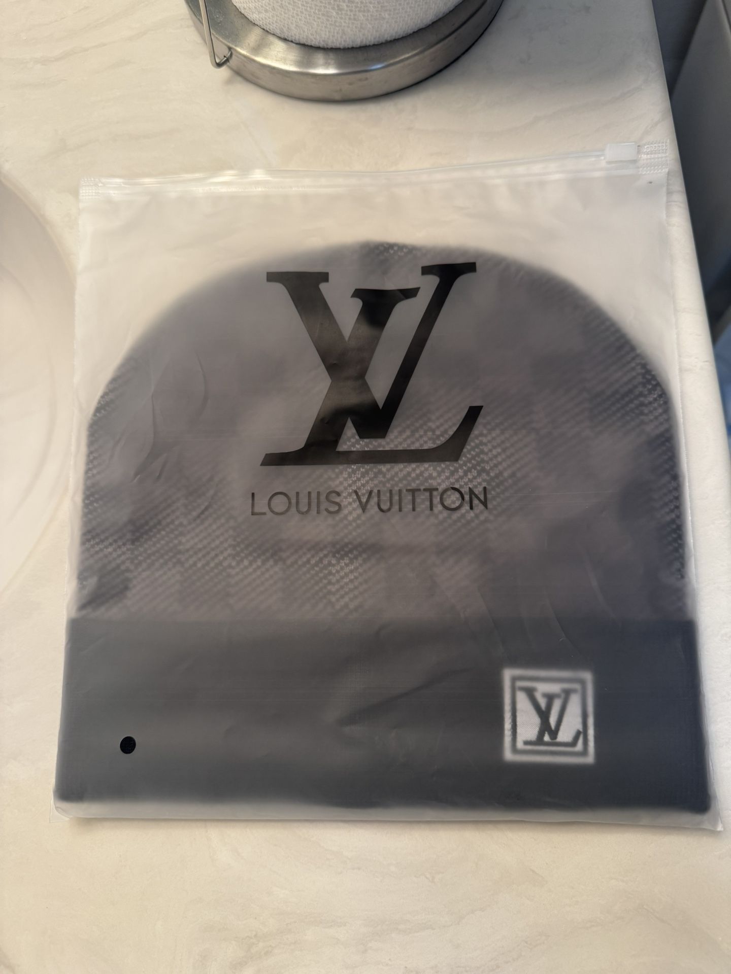 Louis Vuitton Black/Grey Wool Petit Damier Beanie Hat