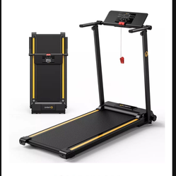 UREVO Folding Treadmill, 2.25HP Portable Mini Treadmills for Home Office, Compact Threadmill with 12 HIIT Modes, LCD Display, 265 lbs Capacity