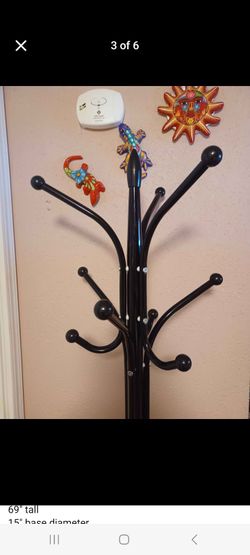 METAL AND MARBLE 12 HOOKS COAT RACK