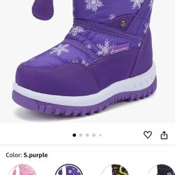 Boys Girls Winter Boots Waterproof Lightweight Kid Snow Boots with Fur Outdoor (Toddler/Little Kid/Big Kid)