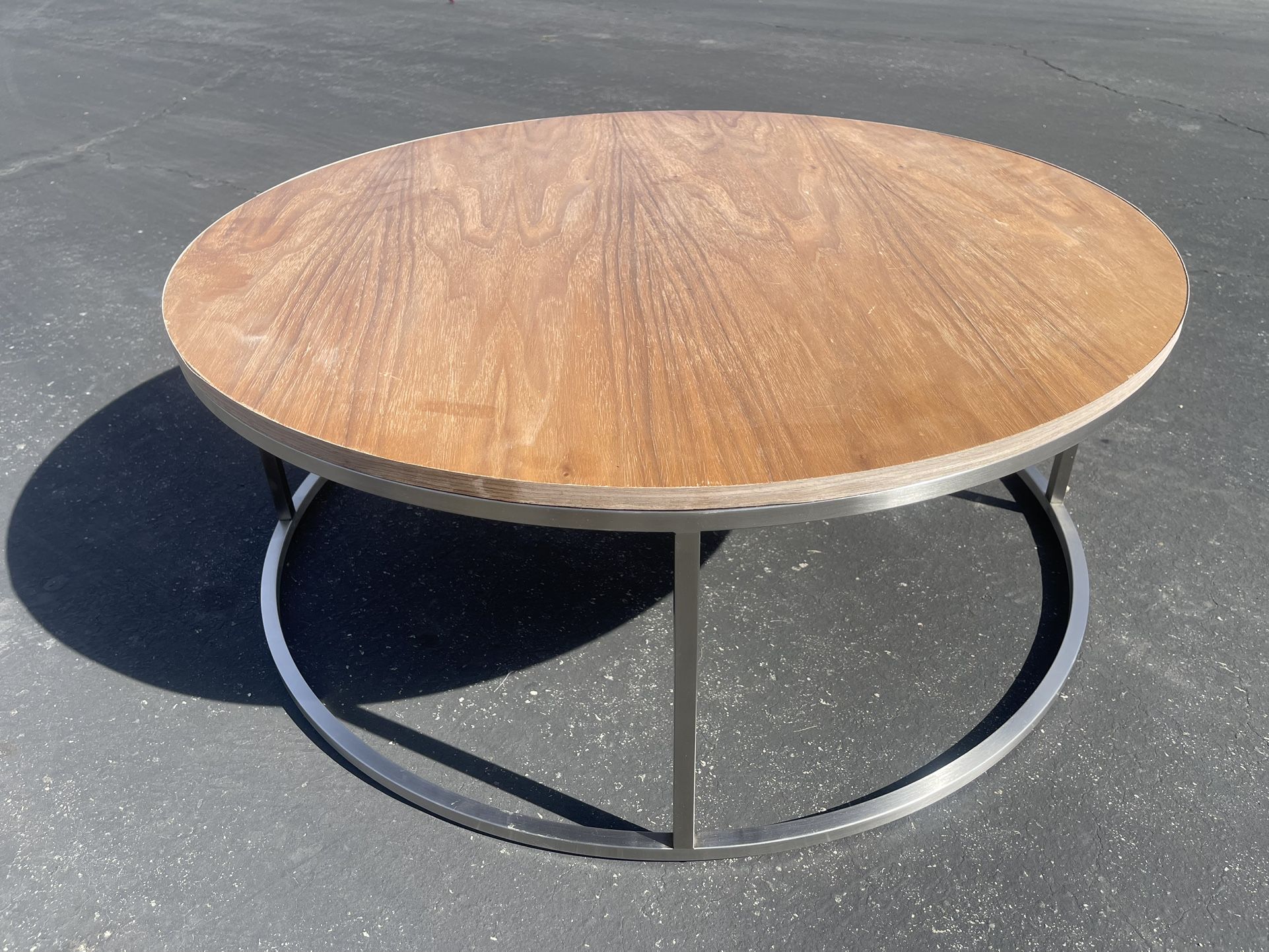 Rubik Coffee Table 36”Dia x 14.5” H in Walnut/StainlessSteel DWR