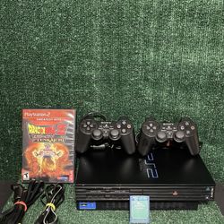 Sony PlayStation 2 (Fat SCPH-35001) W/Controllers,Cables, 1 Game, Memory Card.