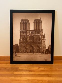 Notre Dame Cathedral In Paris W| Wood Framing Wall Picture
