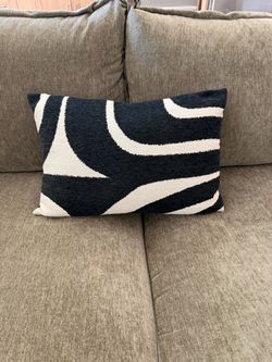 Black and White Abstract Throw Pillow