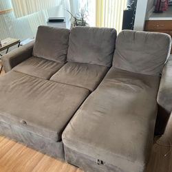 Super comfy Sofa bed with storage!
