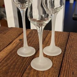 Vintage Partylite USA Clear/Frosted Glass Votive Holders Set of 3