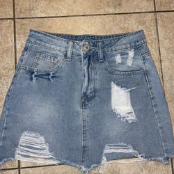 Denim Mini Skirt. 