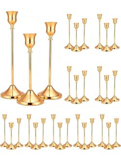 30 Pcs Gold Taper Candle Holders