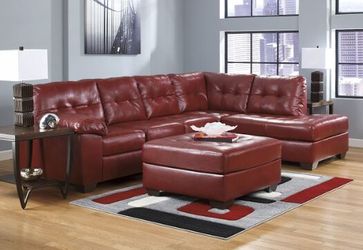 Brand New Red Leather Sectional with warranty