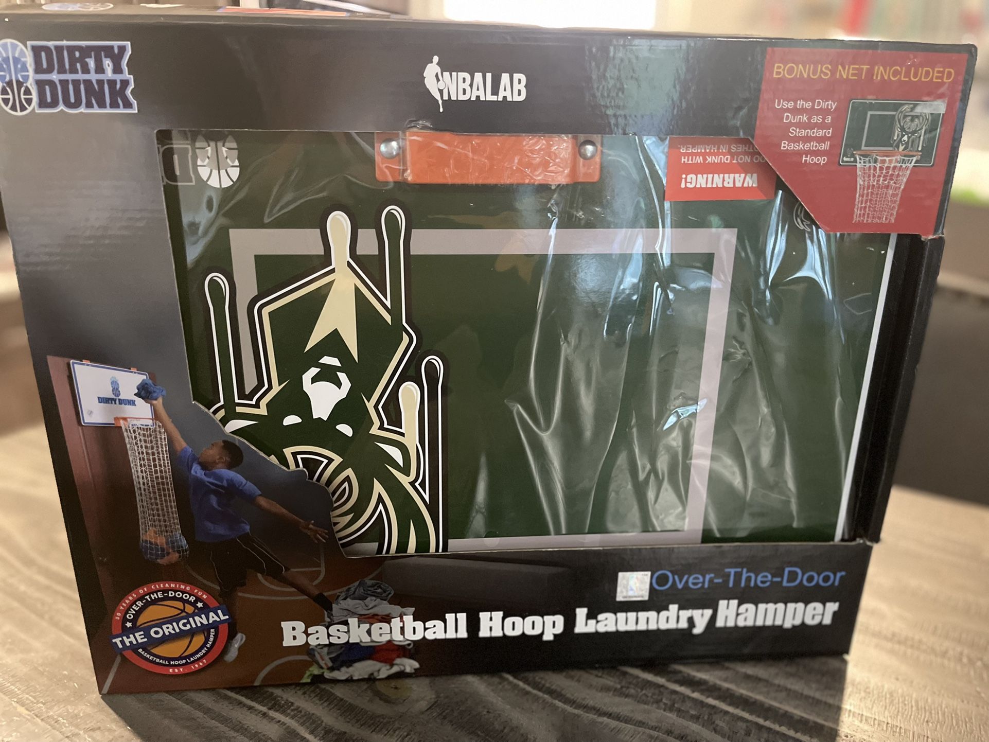 Milwaukee Bucks Basketball Hoop Laundry Hamper