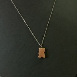 Gemstone Owl Pendant With Silver Chain