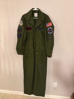 US Air Force Military Flight Suit with Patches Costume