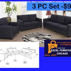 FREE DELIVERY💥Brand New 💥3PC Sofa, Loveseat, Chair Set 