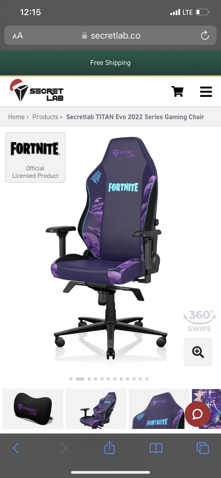 2022 Secret Lab Titan Evo Fortnite Battle Bus