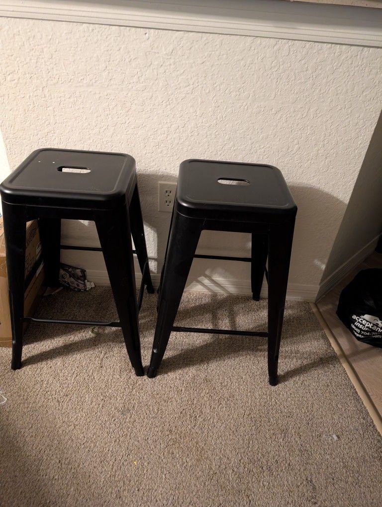 Industrial Bar Stools Black/Metal