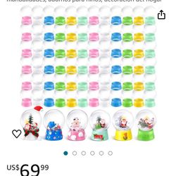 72 4-inch clear plastic snow globes