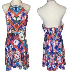 NBD x Maven Twins Floral Halter Mini Dress Large