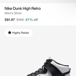 **NEW** Nike Dunk High Retro - Panda (without box) 