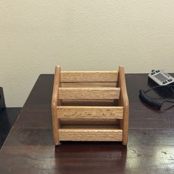 2 Slot Wooden Mail Organizer - Desk Organizer/Caddy - 7” x 5” 
