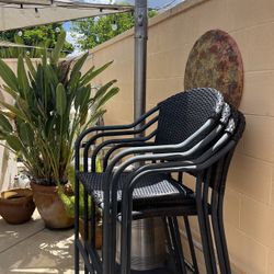 Patio Bar Wicker Stools